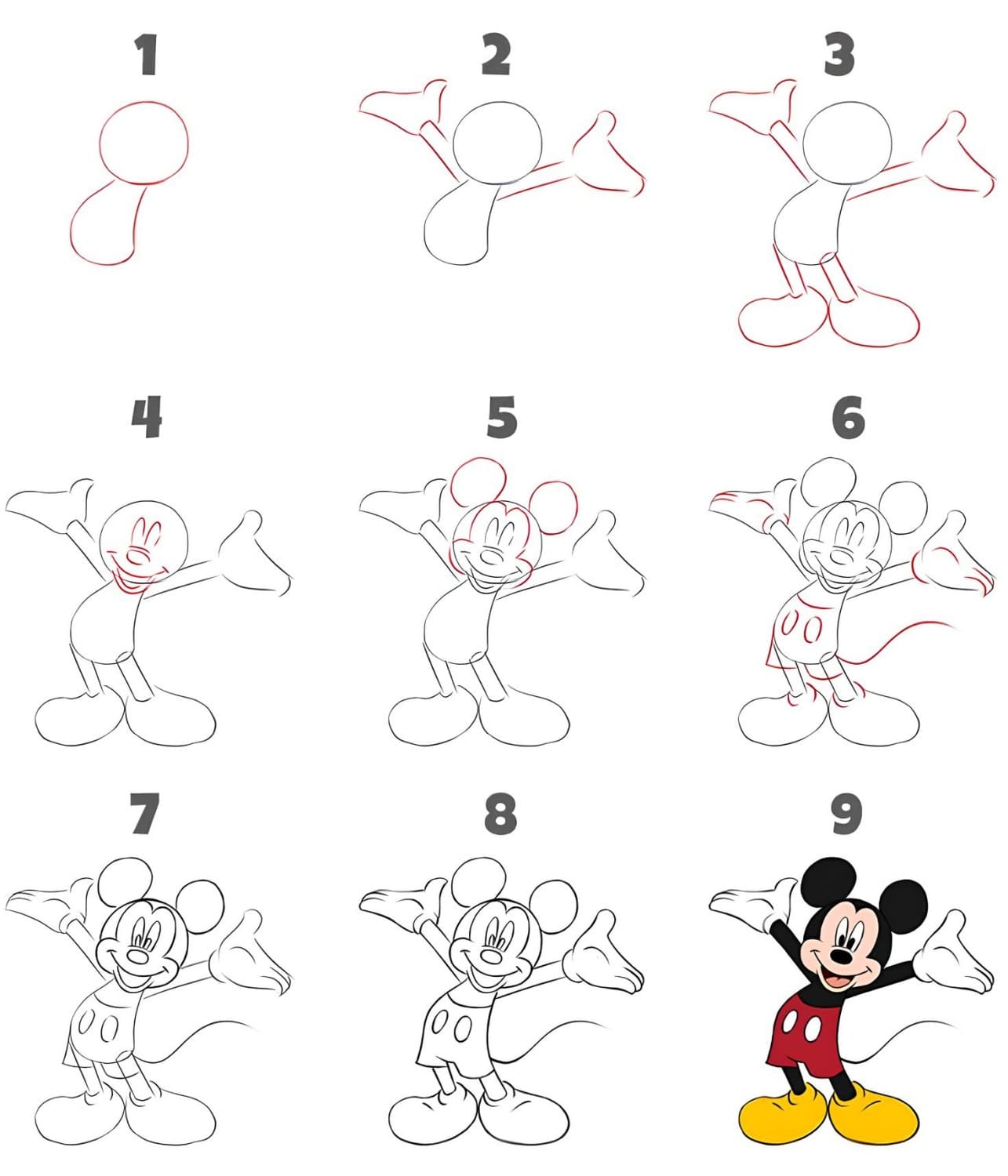 Como Desenhar o Mickey - Desenho Para Desenhar Fácil
