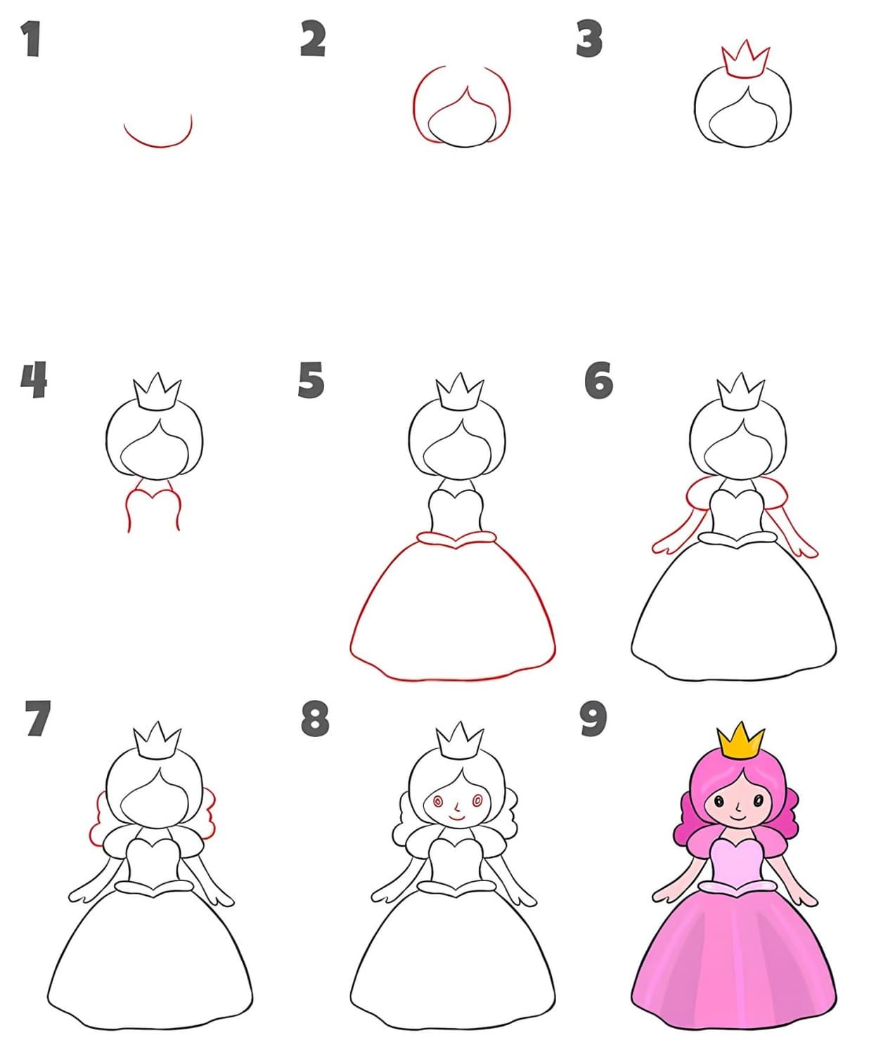 Como Desenhar uma Princesa Fofa - Desenho Para Desenhar