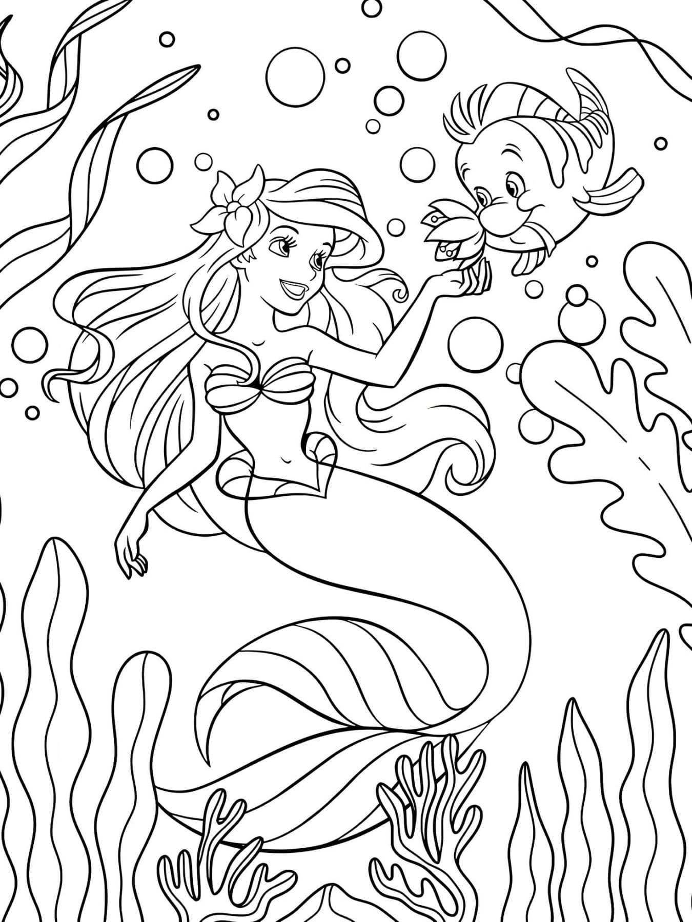 Ariel - Princesas Disney Para Colorir Imprimir PDF
