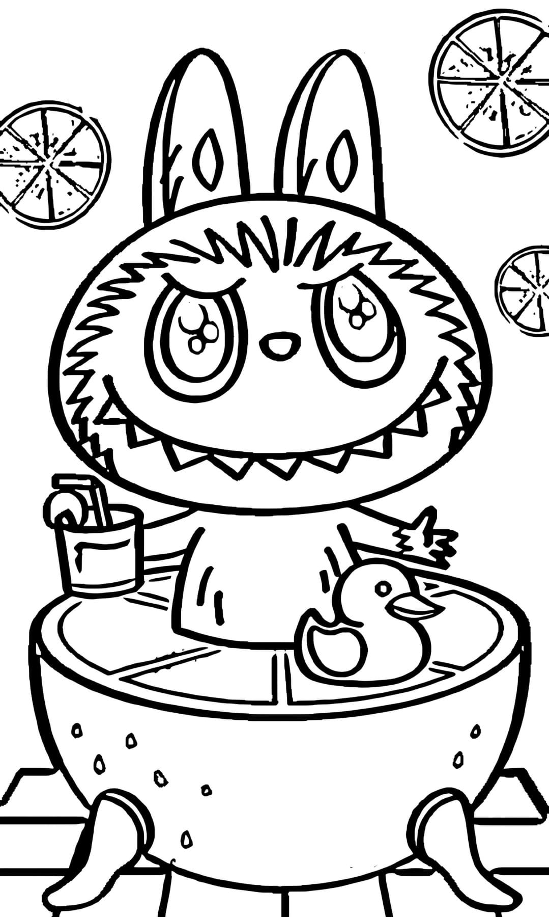 Desenho Labubu Para Colorir e Pintar Imprimir PDF