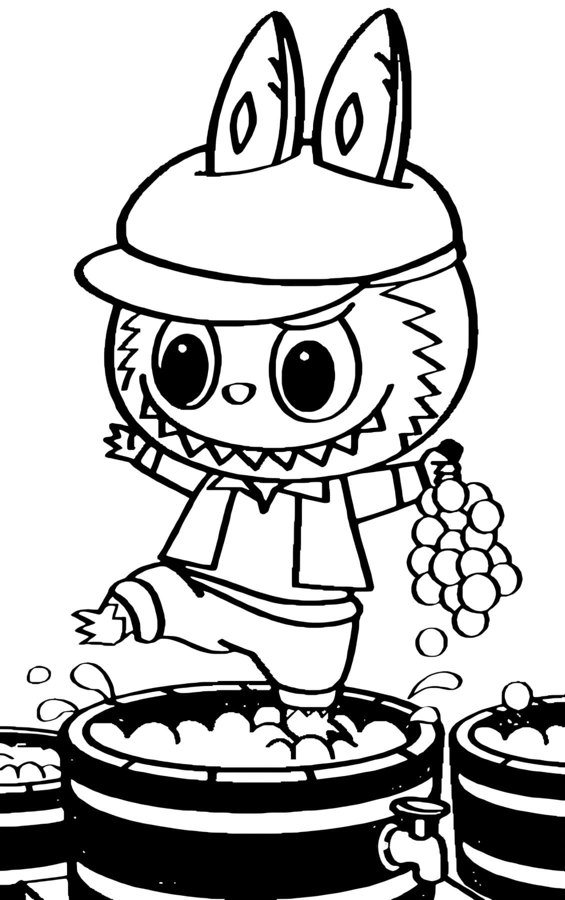 Desenho Labubu Para Colorir e Pintar Imprimir PDF