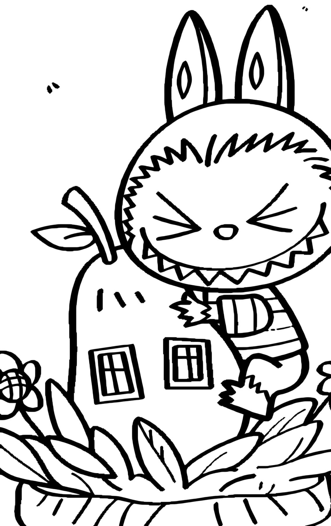 Desenho Labubu Para Colorir e Pintar Imprimir PDF