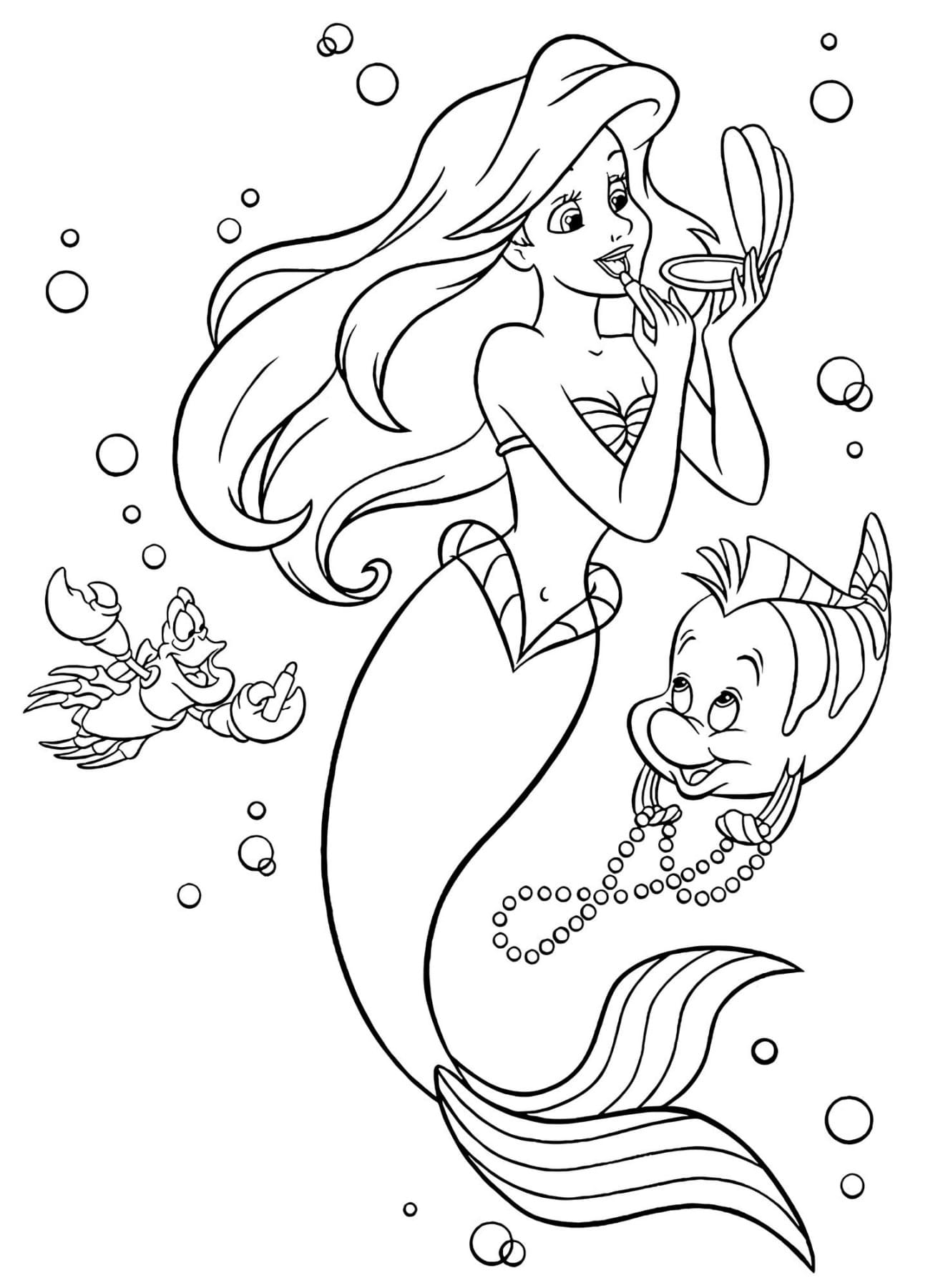 Ariel - Princesas Disney Para Colorir Imprimir PDF