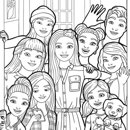Desenho Barbie e Sua Turma Para Colorir - Imprimir PDF