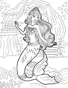 Desenho Barbie Sereia Para Colorir - Imprimir PDF