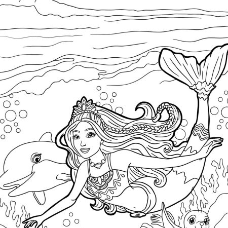 Desenho Barbie Sereia Para Colorir - Imprimir PDF