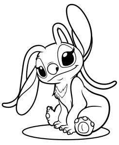 Desenhos do Stitch e Angel Para Colorir Imprimir PDF