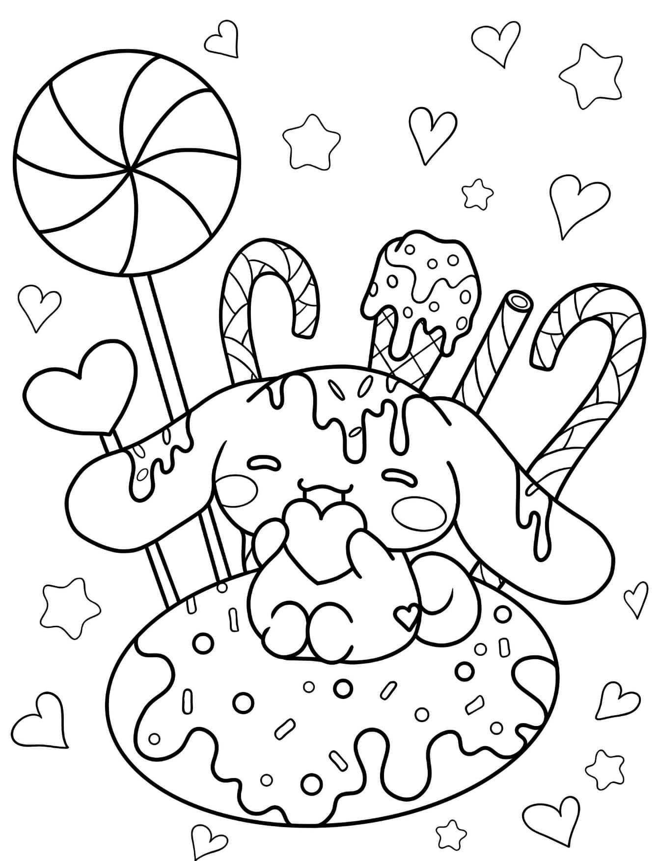 Desenhos Para Imprimir e Colorir PDF Kawaii Fofos