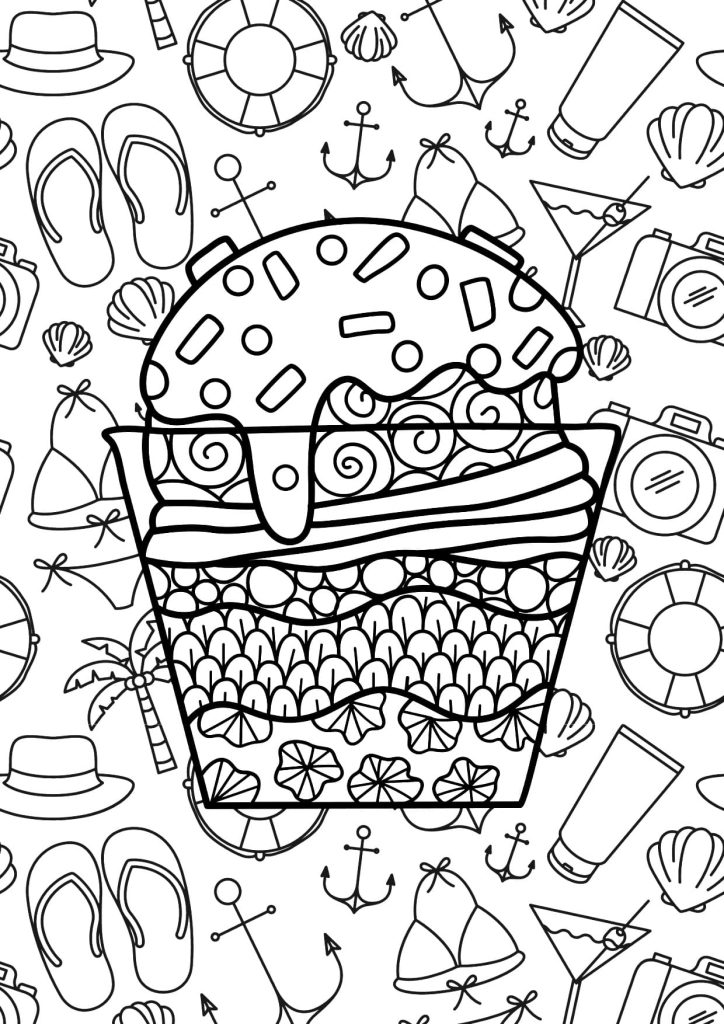 Desenhos Para Imprimir e Colorir PDF Kawaii Sorvete
