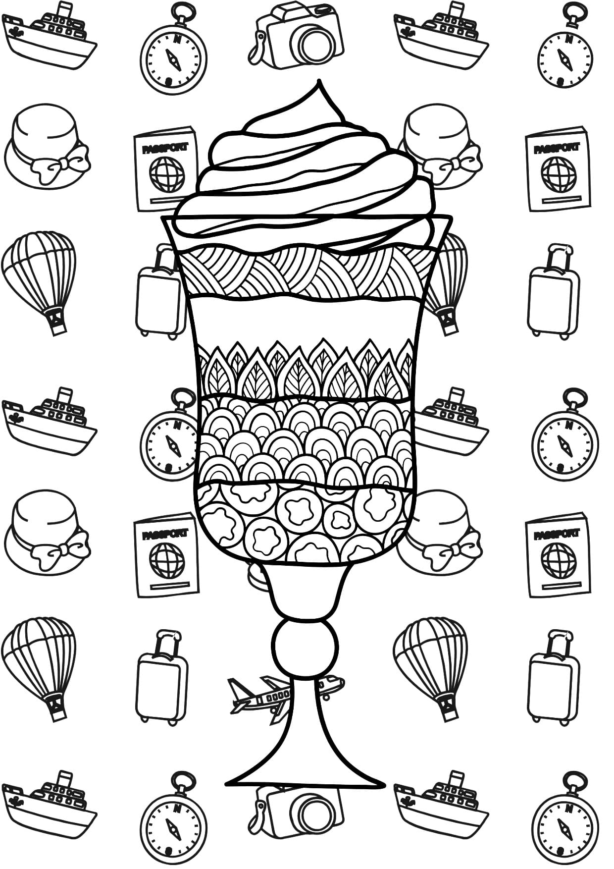 Desenhos Para Imprimir e Colorir PDF Kawaii Milkshake