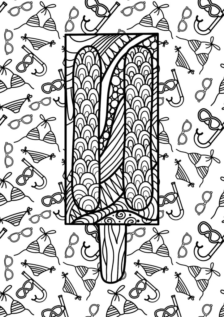 Desenhos Para Imprimir e Colorir PDF Kawaii Picolé