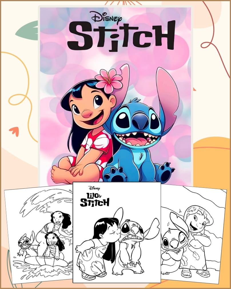 Desenhos Lilo e Stitch Para Colorir e Pintar - Imprimir PDF