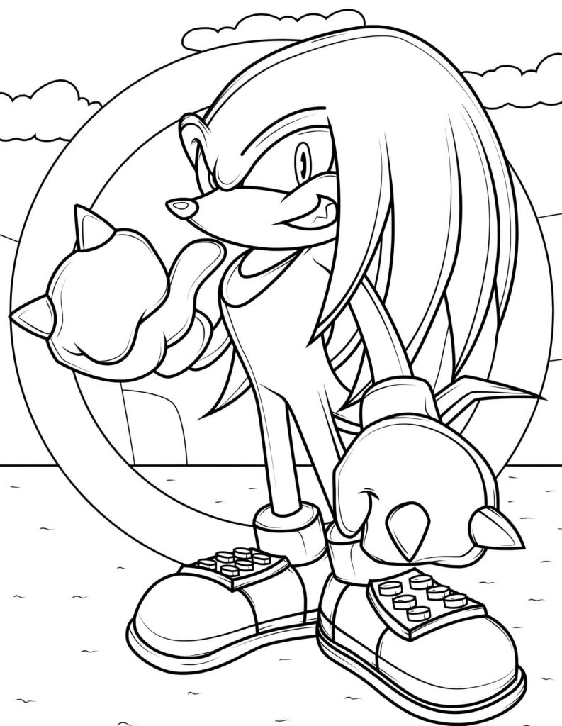 Knuckles do Sonic Para Colorir – Imprimir PDF