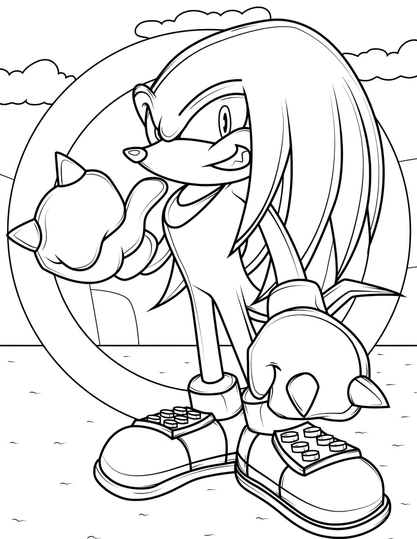 Knuckles do Sonic Para Colorir – Imprimir PDF