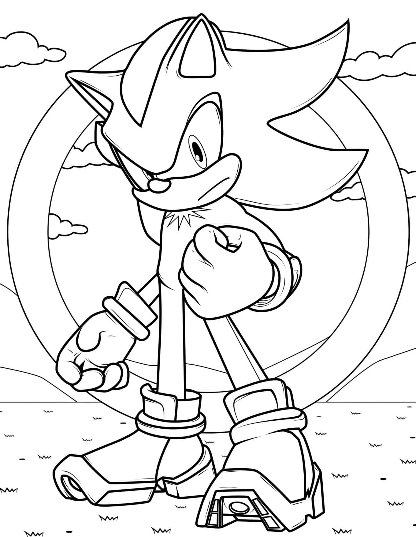 Desenho Super Sonic Para Colorir – Imprimir PDF