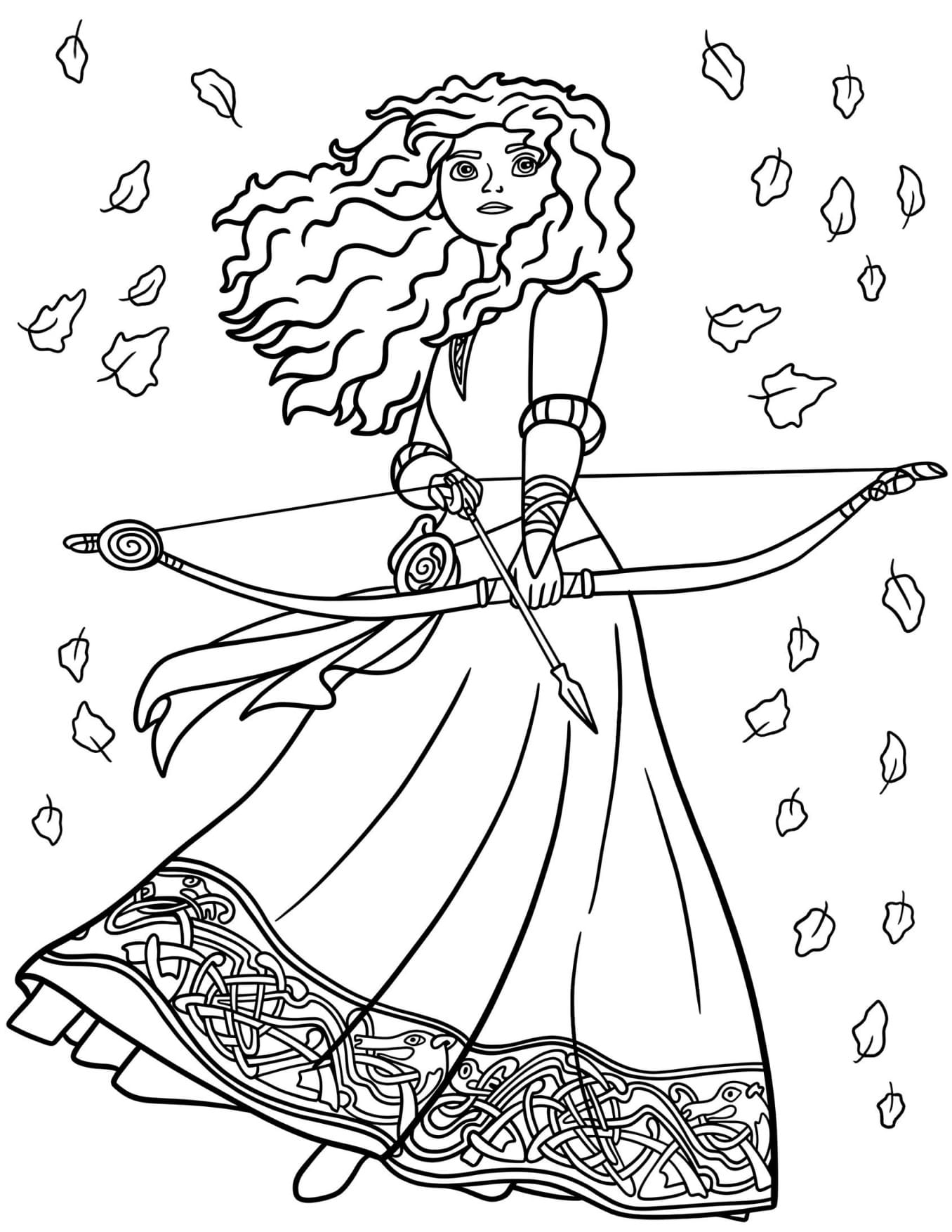 Merida Princesa da Disney Para Colorir Imprimir PDF