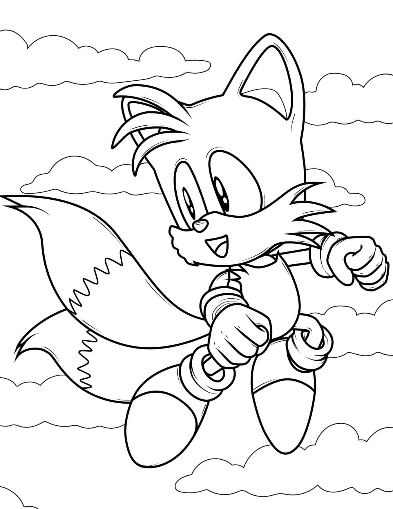 Miles Tails Prower Sonic Para Colorir - Imprimir PDF