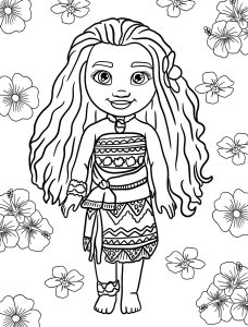 Moana Princesa da Disney Para Colorir Imprimir PDF