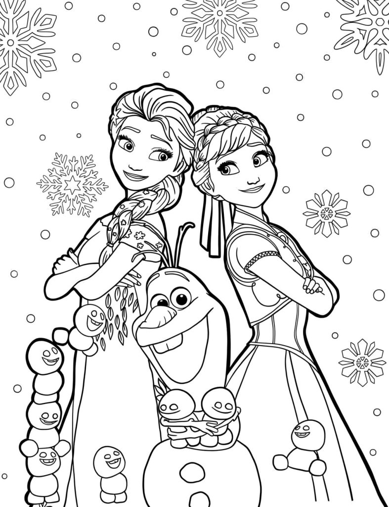 Elsa e Anna Princesas da Disney Para Colorir Imprimir PDF