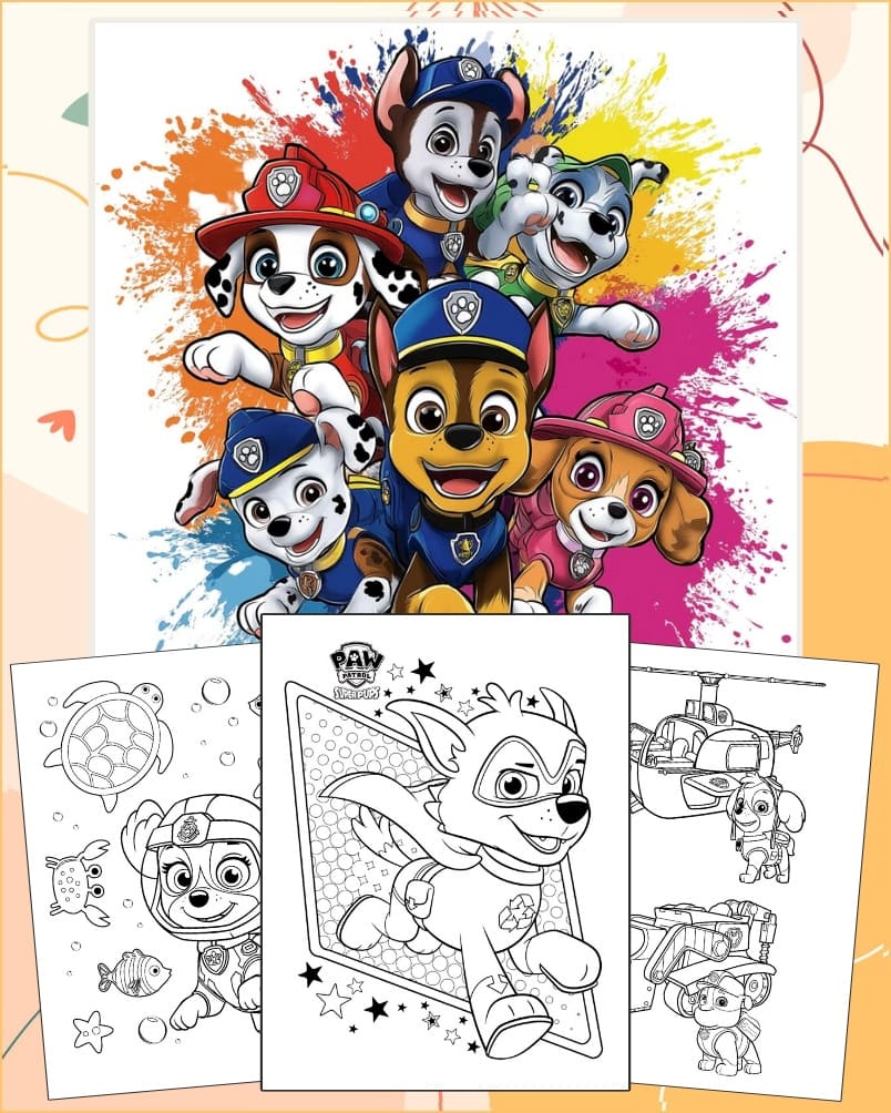 Patrulha Canina Para Colorir e Pintar - Imprimir PDF