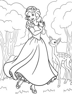 Branca de Neve Princesa da Disney Para Colorir Imprimir PDF