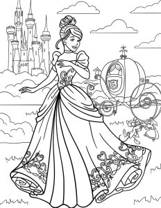 Cinderela Princesa da Disney Para Colorir Imprimir PDF