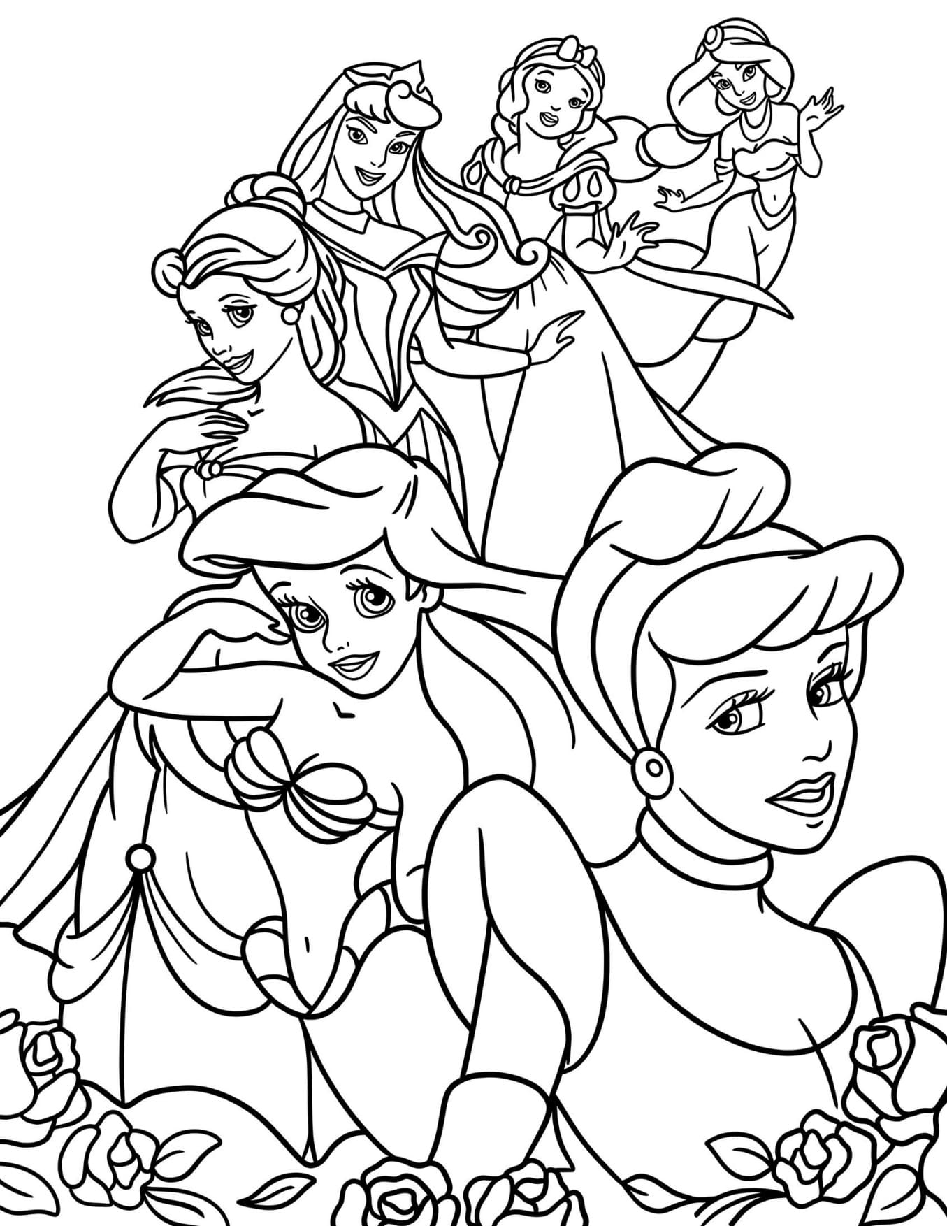 Princesas da Disney Para Colorir Imprimir PDF
