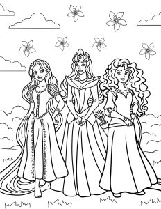 Princesas da Disney Para Colorir Imprimir PDF
