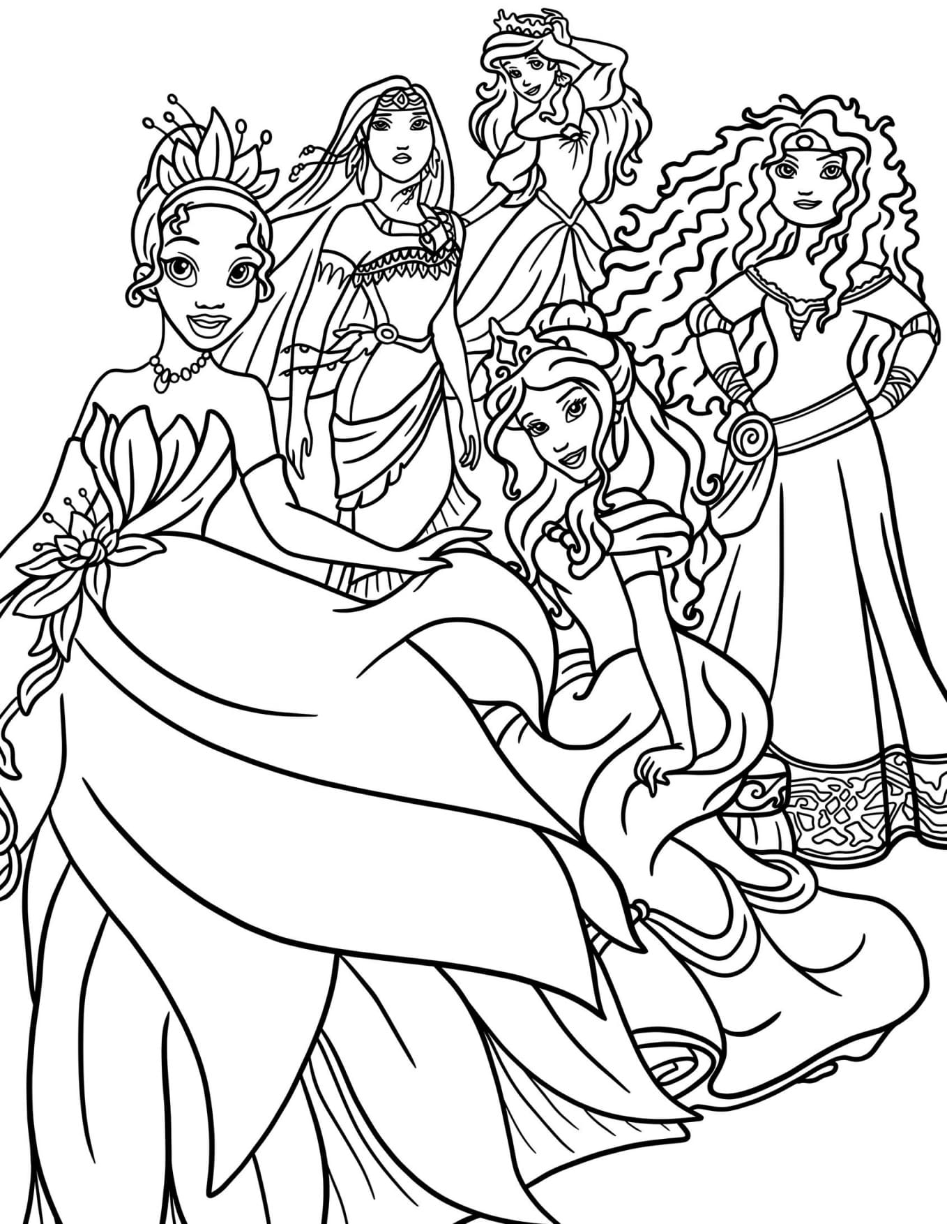 Princesas da Disney Para Colorir Imprimir PDF