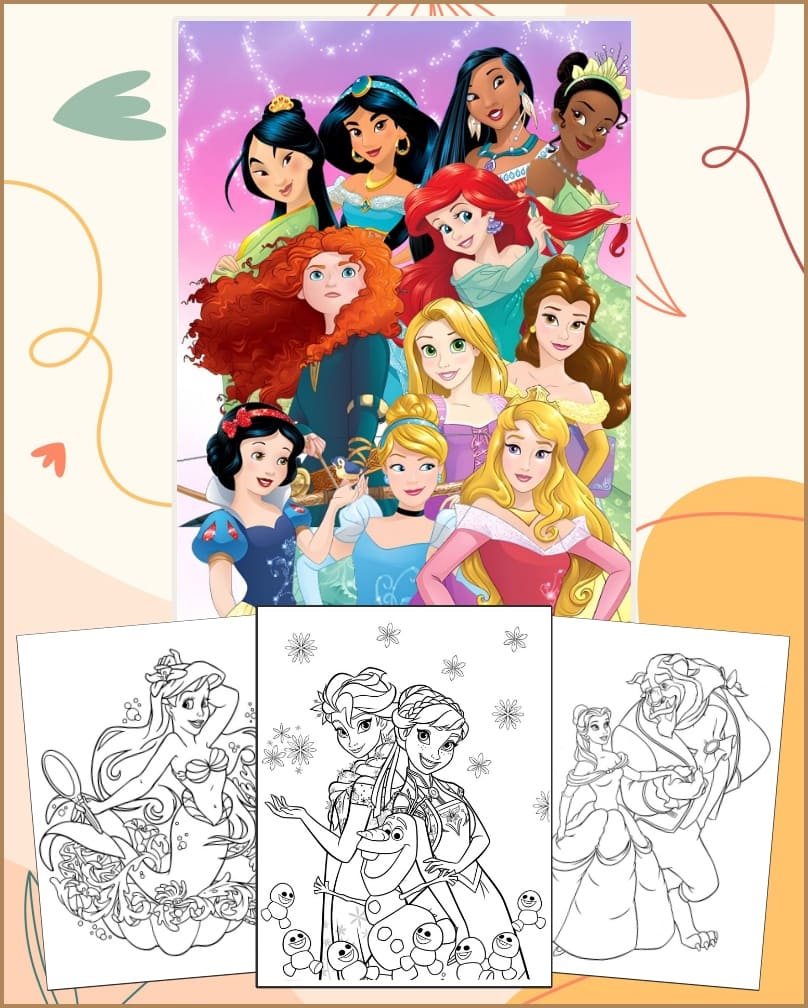 Princesas da Disney Para Colorir e Pintar - Imprimir PDF