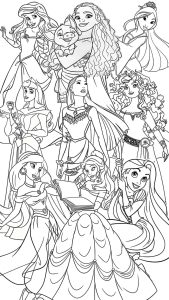 Desenhos Princesas da Disney Para Colorir e Pintar Imprimir PDF