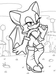 Rouge the Bat do Sonic Para Colorir – Imprimir PDF