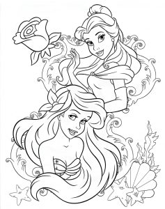 Sereia Ariel Princesas da Disney Para Colorir Imprimir PDF