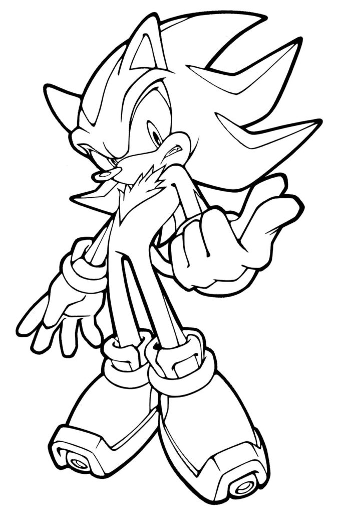 Shadow Sonic Para Colorir - Imprimir PDF