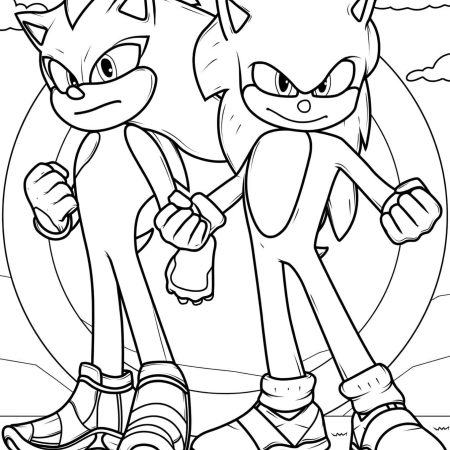 Knuckles e Sonic Para Colorir – Imprimir PDF