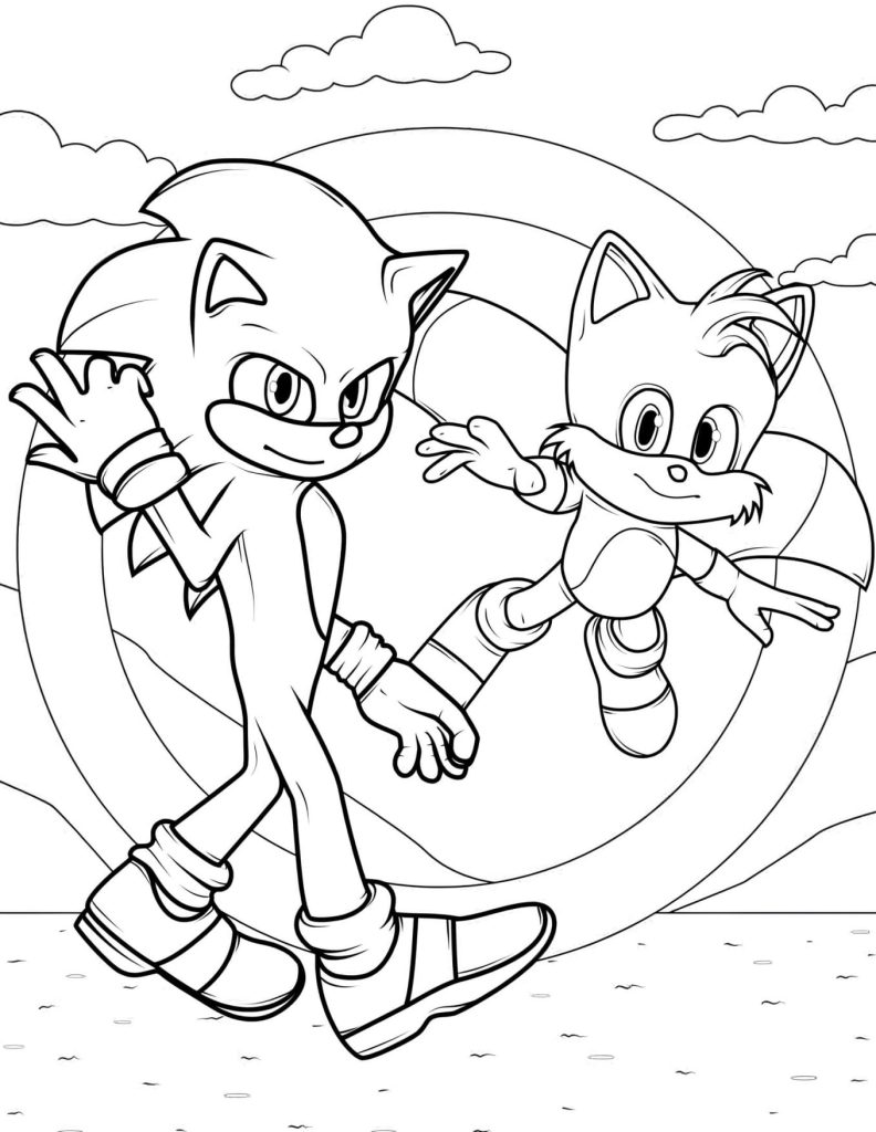 Tails e Sonic Para Colorir – Imprimir PDF