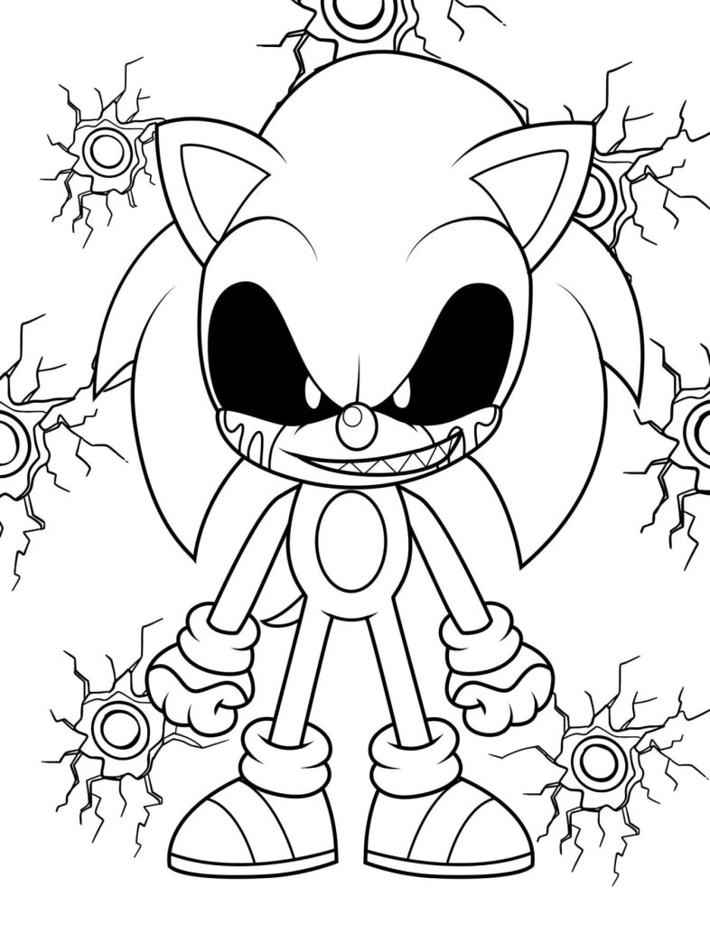 Desenho Sonic Exe Para Colorir – Imprimir PDF