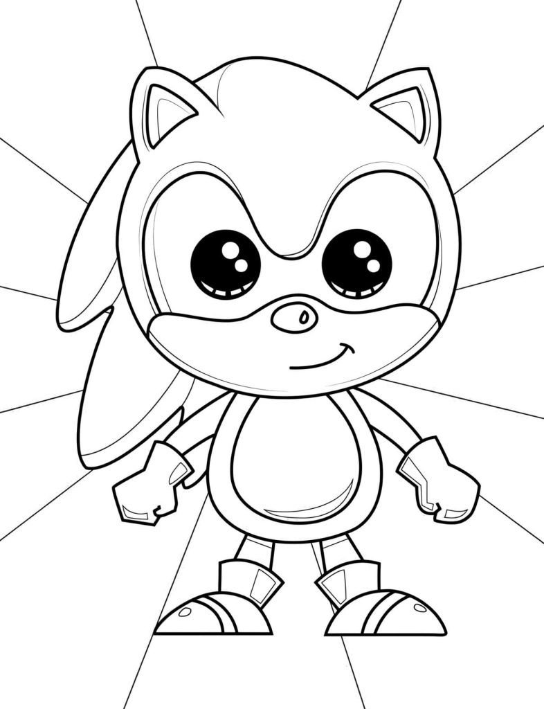 Desenho Sonic Kawaii Para Colorir – Imprimir PDF