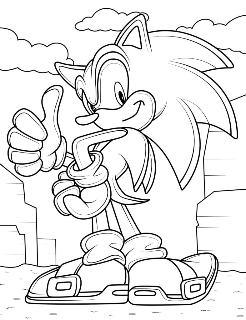 Desenho do Sonic Para Colorir – Imprimir PDF