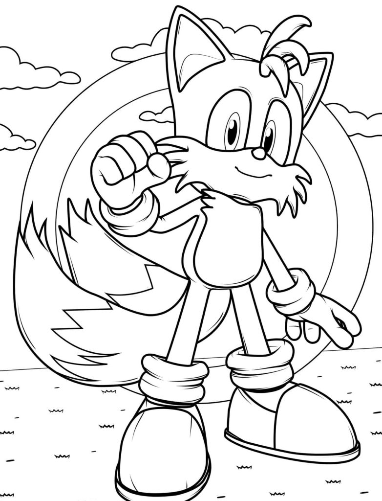 Miles Tails Prower Sonic Para Colorir - Imprimir PDF