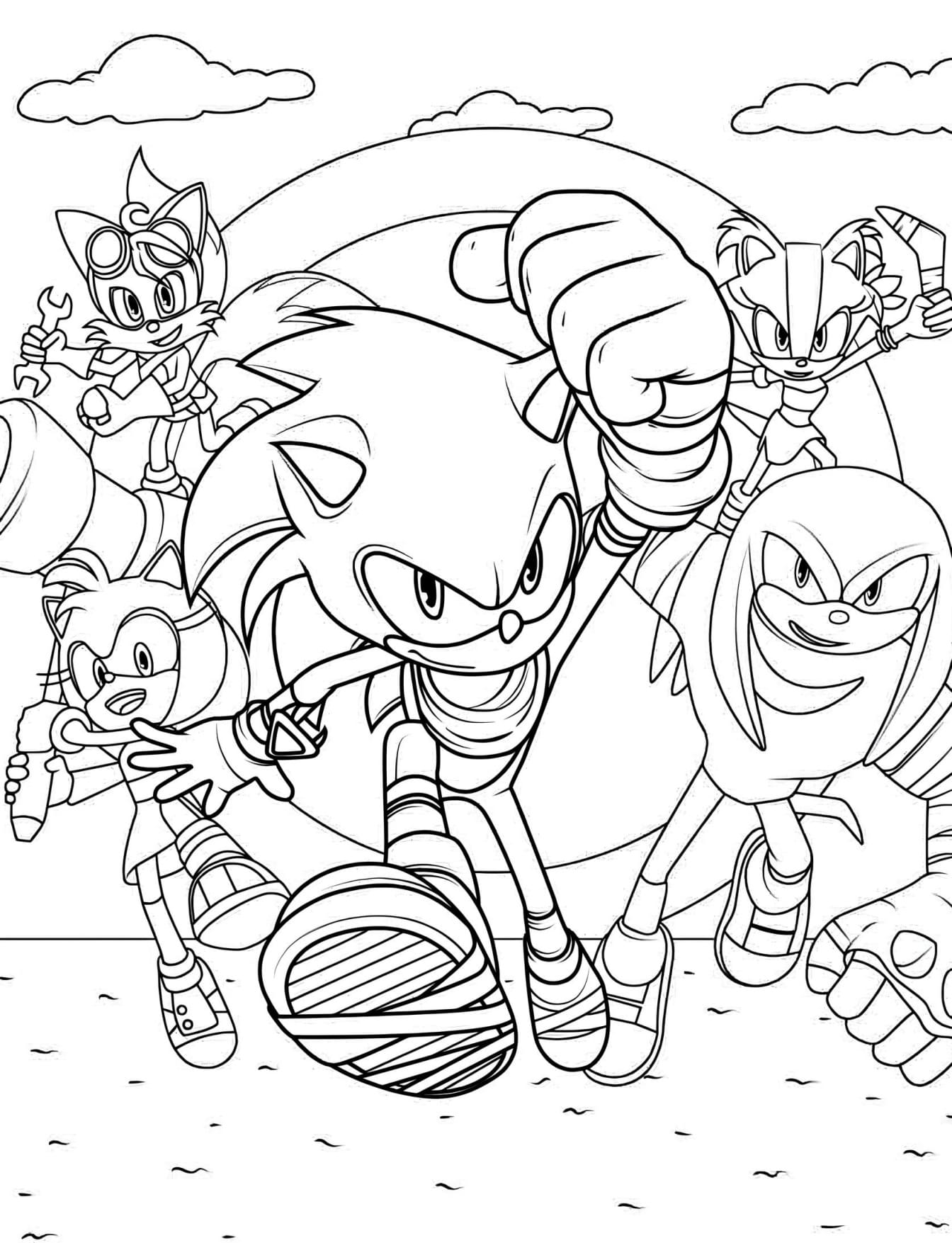Turma do Sonic Para Colorir – Imprimir PDF