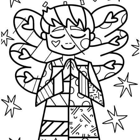 Anjo de Romero Britto Desenho Para Colorir e Pintar PDF