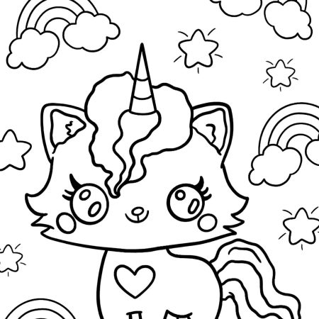 Unicórnio Arco-íris Para Colorir e Pintar Imprimir PDF