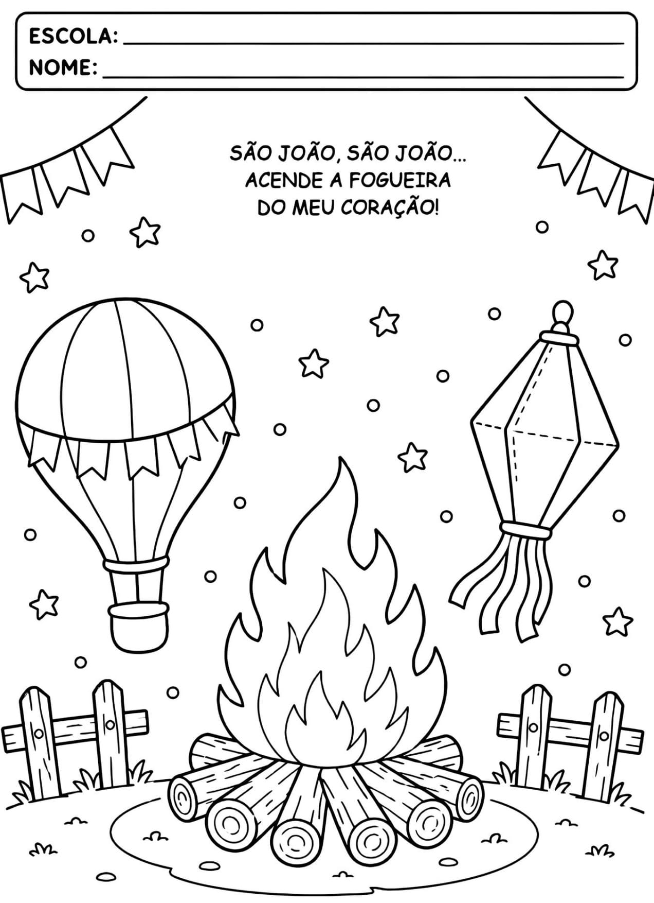 Atividade Escolar Festa Junina Para Imprimir PDF