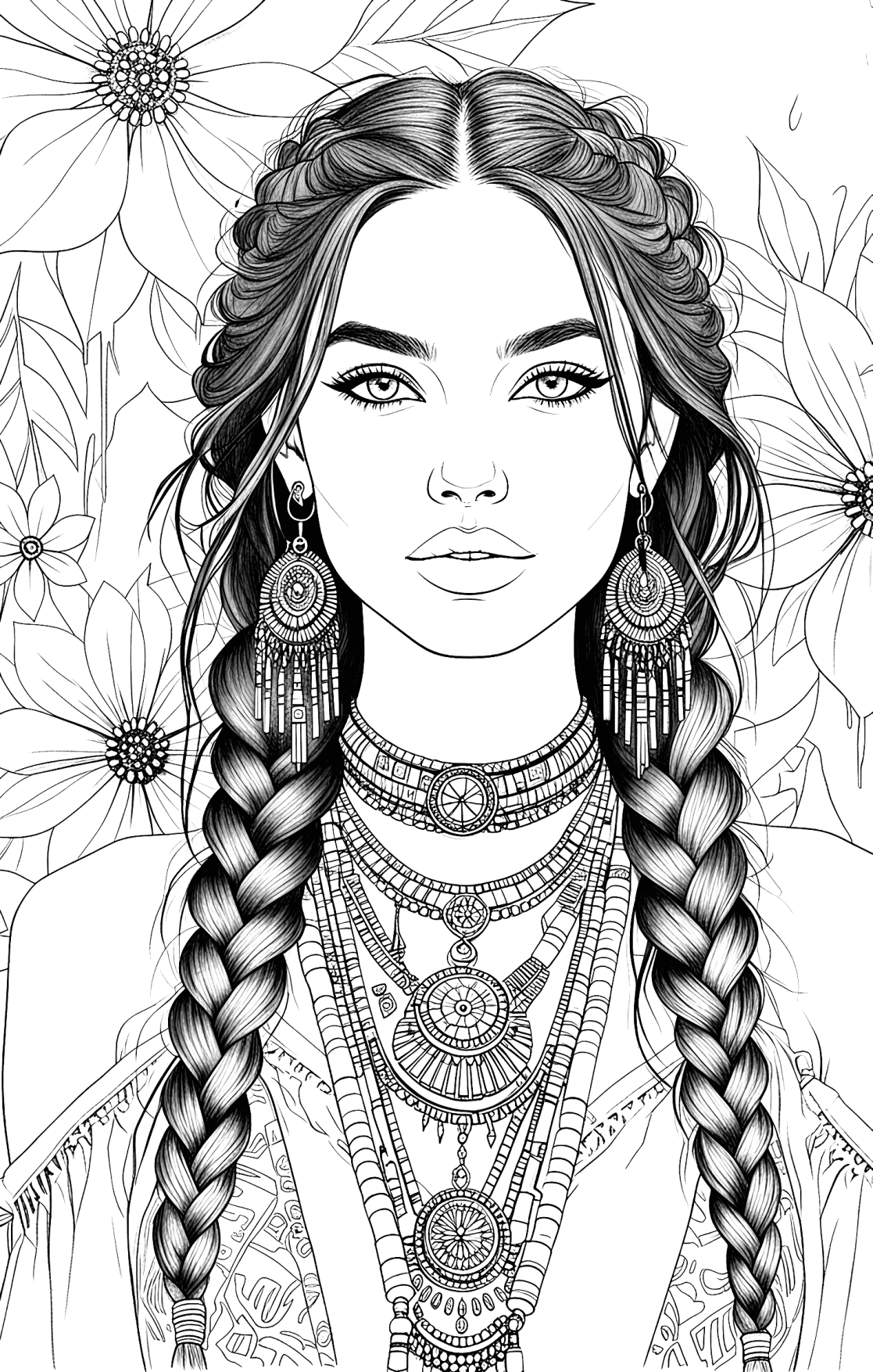 Desenho Linda Mulher Cigana Para Colorir Imprimir PDF