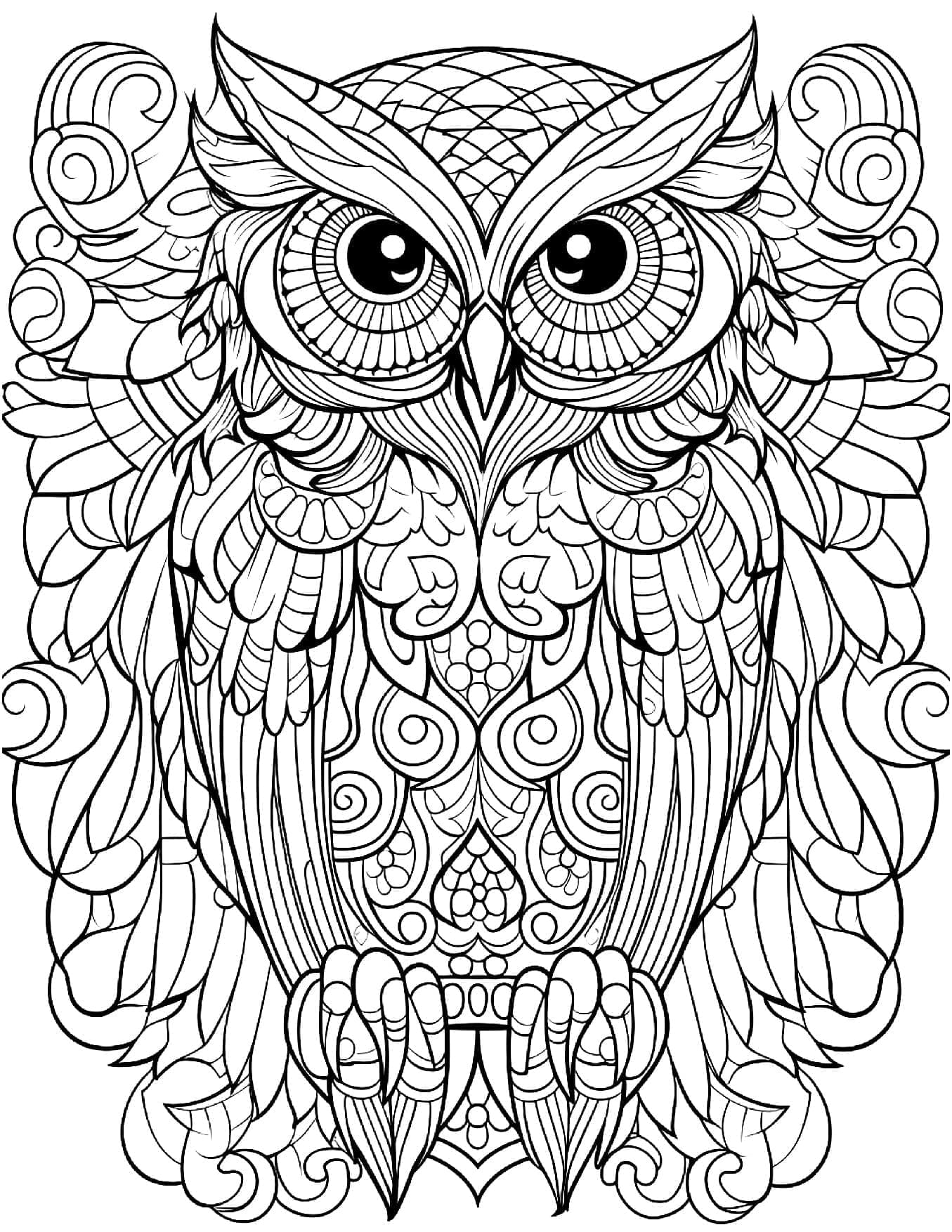 Coruja Mandala Animal Para Colorir Imprimir PDF