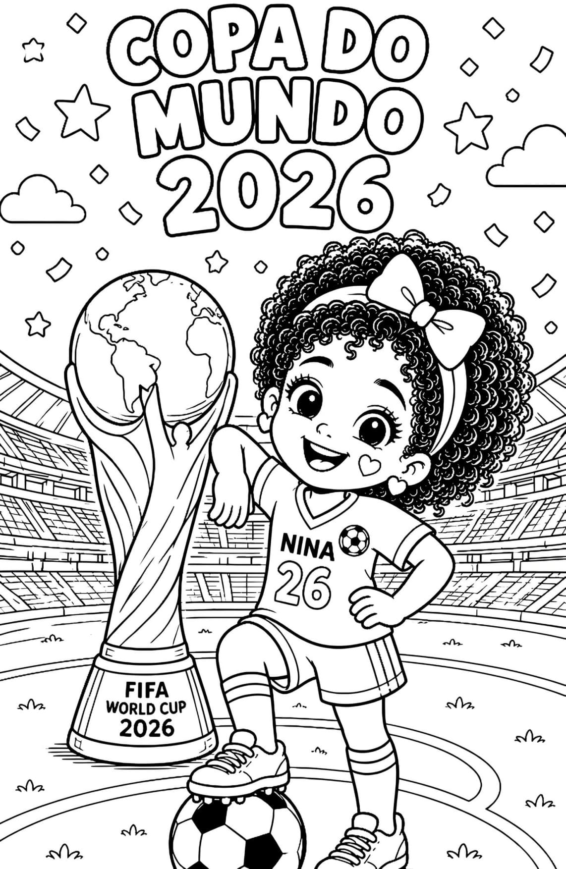 Desenho da Copa 2026 Para Colorir Imprimir PDF