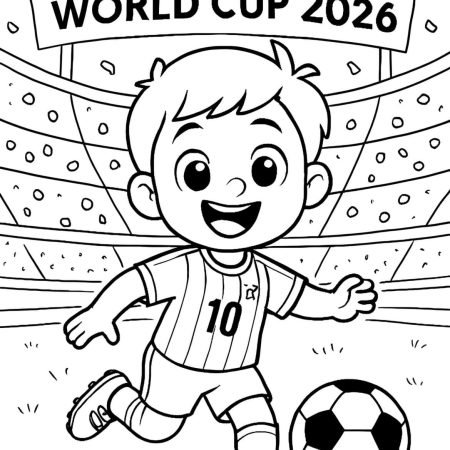 Desenho da Copa 2026 Para Colorir Imprimir PDF