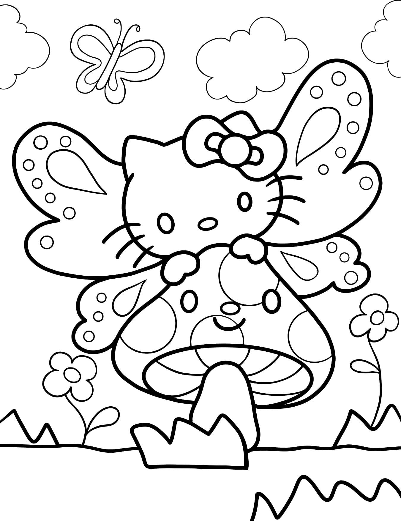 Desenhos da Hello Kitty Para Colorir e Imprimir PDF