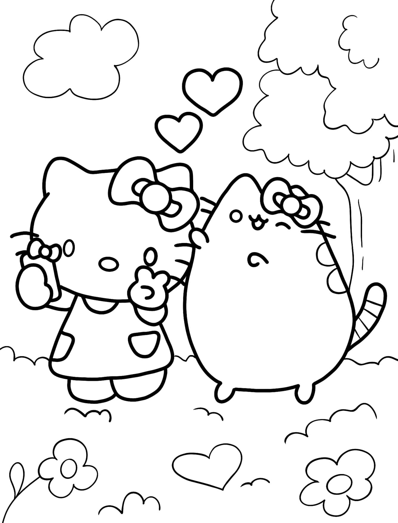 Desenhos da Hello Kitty Para Imprimir e Colorir PDF